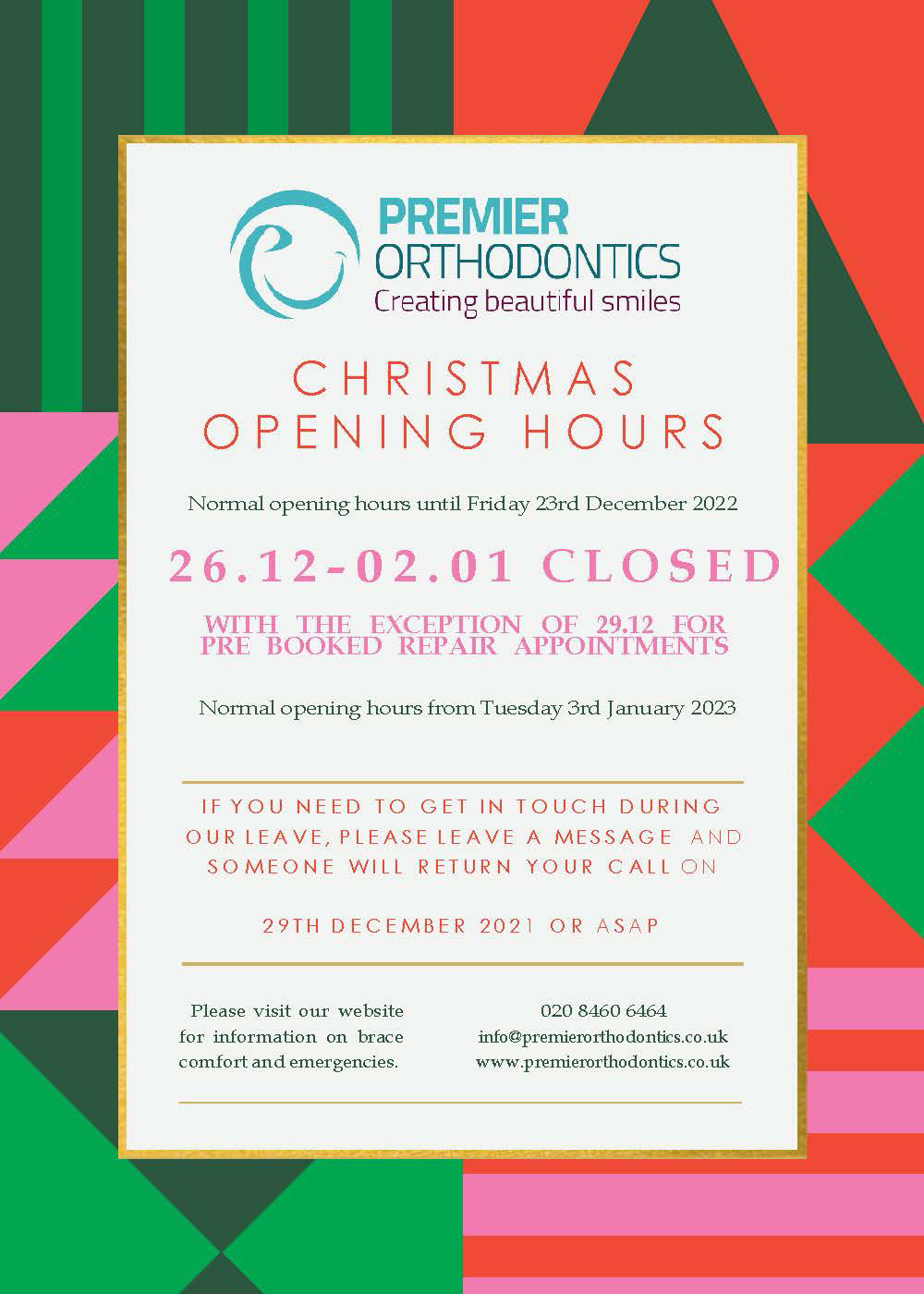 Christmas 2022 Opening Hours
